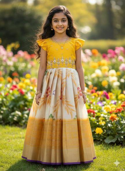 NEW LAUNCIN crape Kids gown Indian clothing manufacturers
